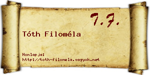 Tóth Filoméla névjegykártya